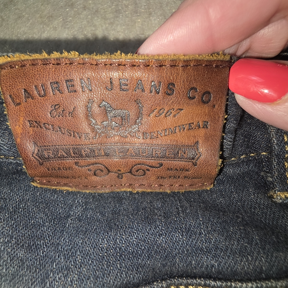 Ralph Lauren Lauren Jean Co Straight Leg Jeans Size 12 Vintage‎ Dark Wash - Picture 4 of 6